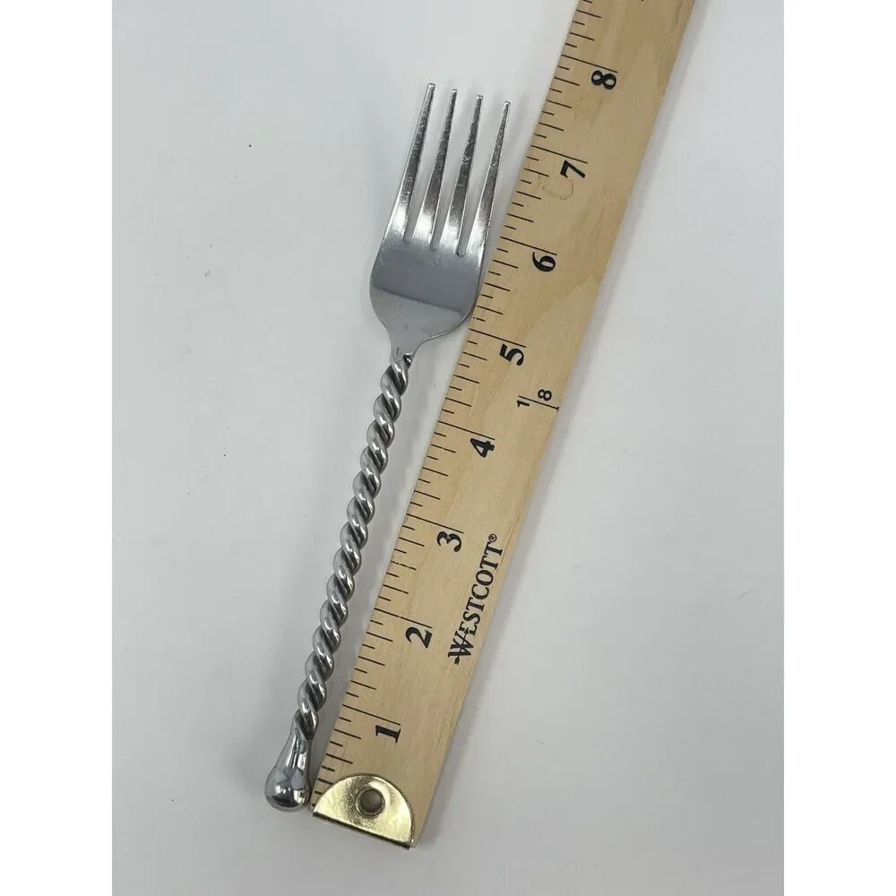 Hampton Carousel Salad Forks Twisted Stainless Flatware 7 3/8” Set Of 2
